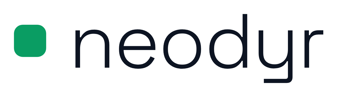 Logo Neodyr, version couleur : marque verte et texte encre, sur fond clair.